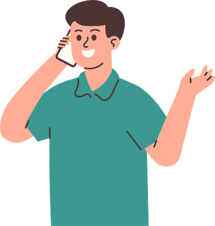 Man talking on phone  Illustration