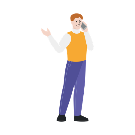 Man talking on phone  Illustration