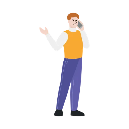 Man talking on phone  Illustration