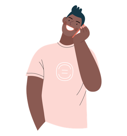 Man talking on phone  Illustration