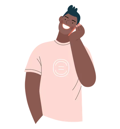 Man talking on phone  Illustration