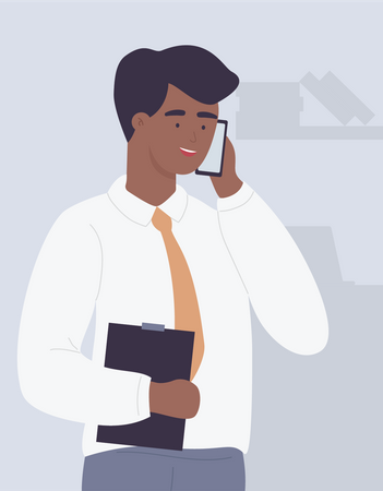 Man Talking On Phone  Illustration