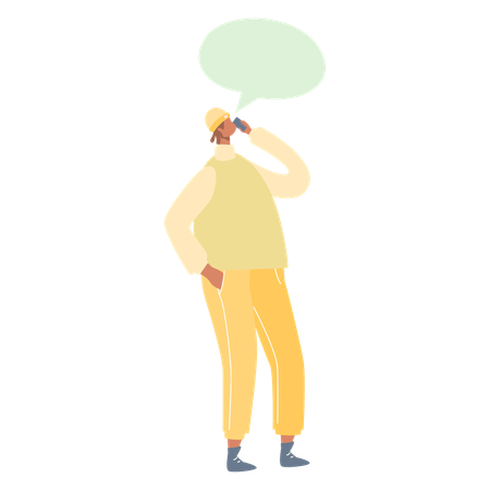 Man talking on phone  Illustration