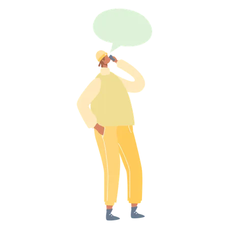 Man talking on phone  Illustration