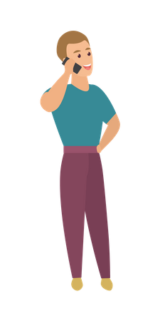 Man Talking On Phone  Illustration