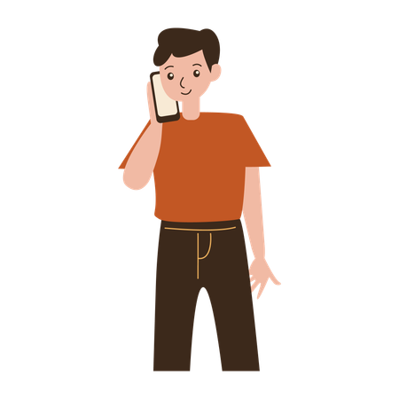 Man talking on phone  Illustration