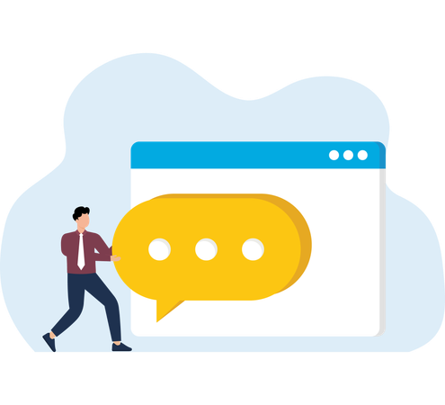 Man talking to customer support  Illustration