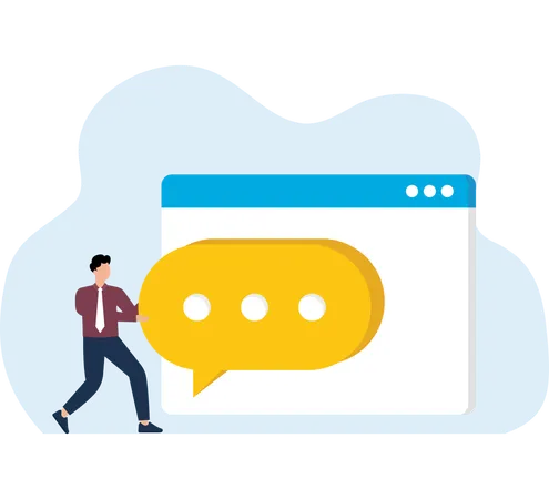 Man talking to customer support  Illustration