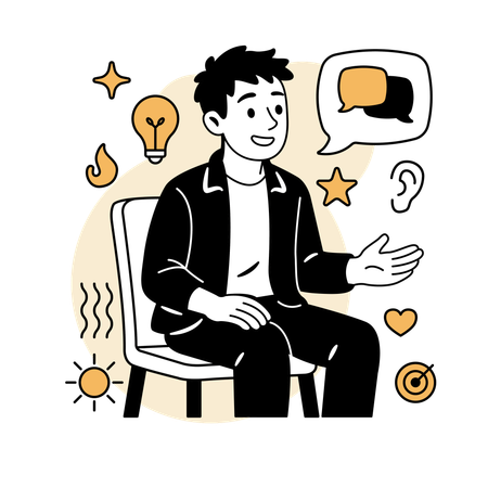 Man Talking to Therapist  Illustration