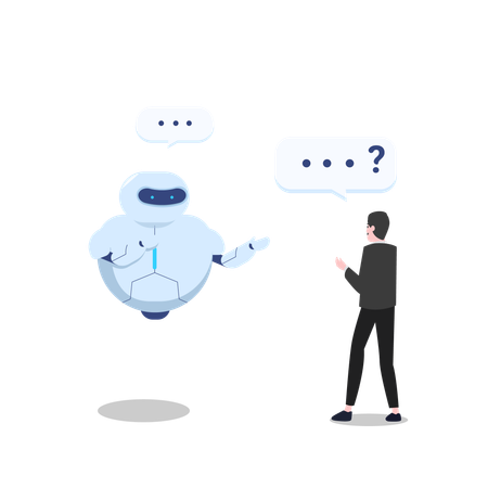 Man talking with ai assistant  Illustration