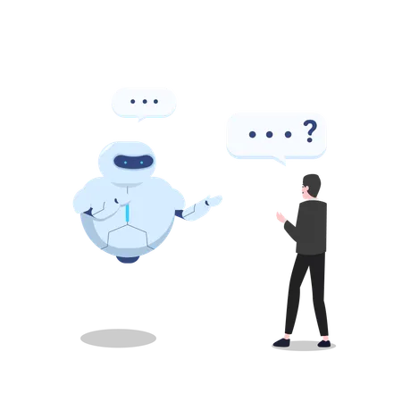 Man talking with ai assistant  Illustration