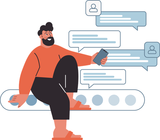 Man talking with customer on mobile  Illustration