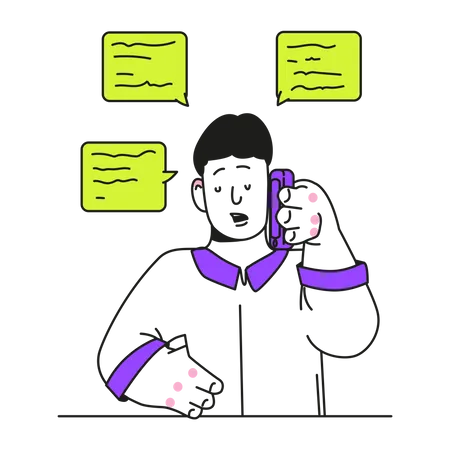 Man talks on the phone  Illustration