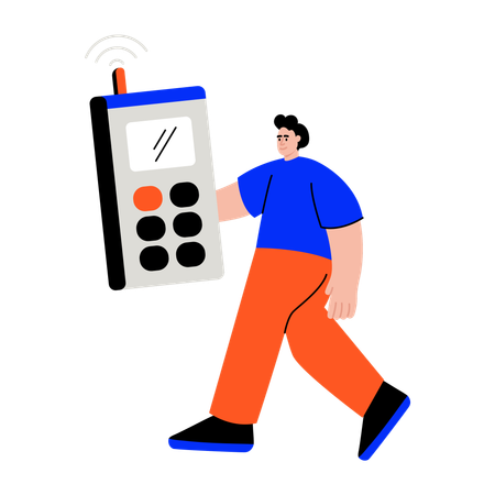 男性の怒りをオンラインで表現するシグナル  イラスト