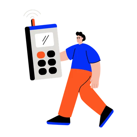 男性の怒りをオンラインで表現するシグナル  イラスト