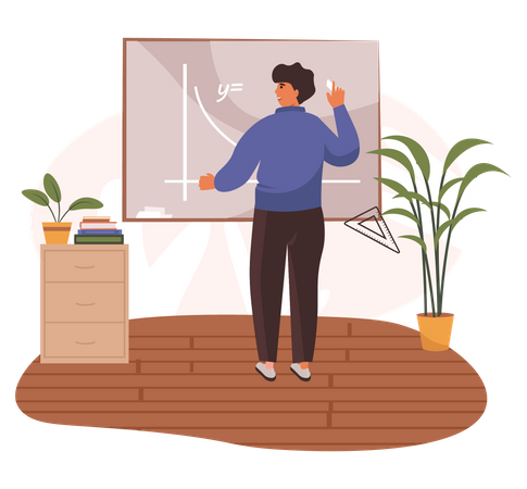 Man teaching in class  일러스트레이션