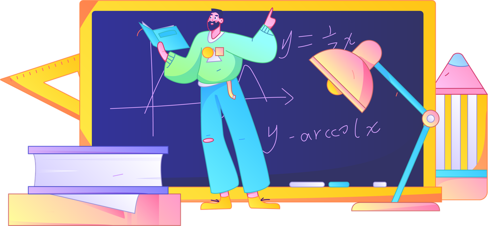 Man teaching maths  Illustration