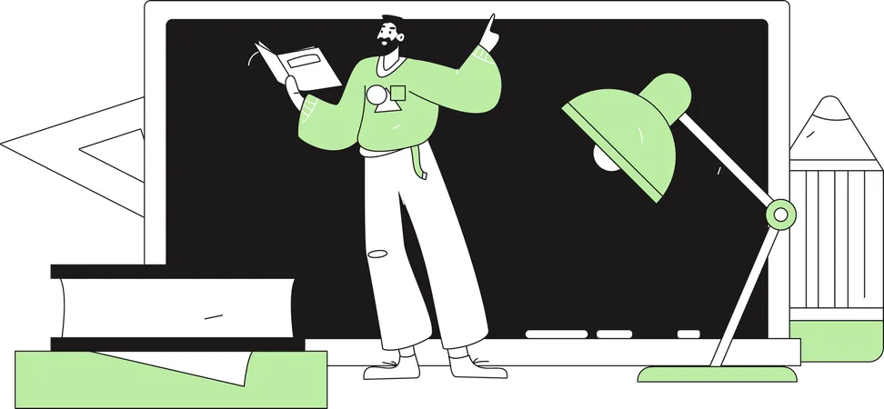 Man teaching maths  Illustration