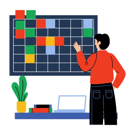 Man teaching maths problem  Illustration