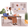 illustration teaching desk