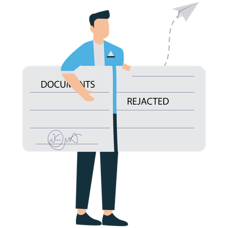 Man Tearing Up Loan Document After Repayment  Illustration