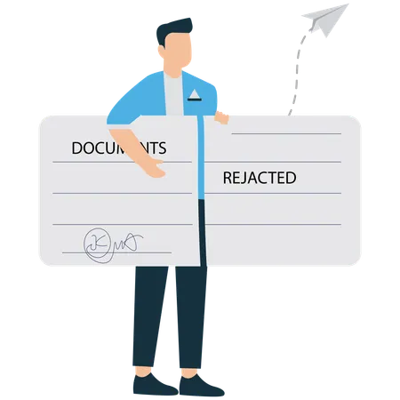 Man Tearing Up Loan Document After Repayment  Illustration