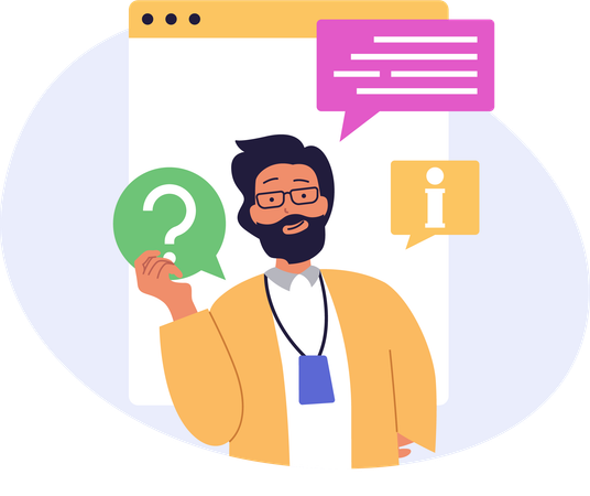 Man telling about customer support  Illustration