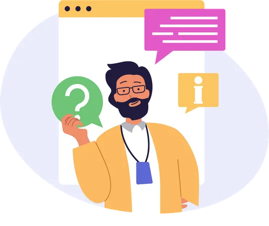 Man telling about customer support  Illustration