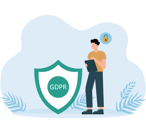 Man telling about gdpr  Illustration