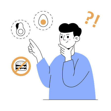 Man telling about healthy lifestyle  Illustration