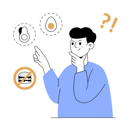 Man telling about healthy lifestyle  Illustration