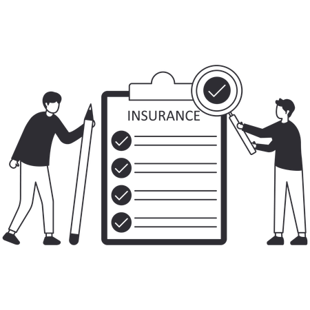 Man telling about insurance  Illustration