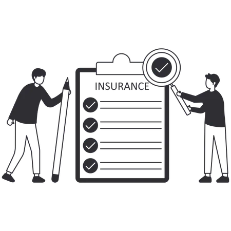 Man telling about insurance  Illustration