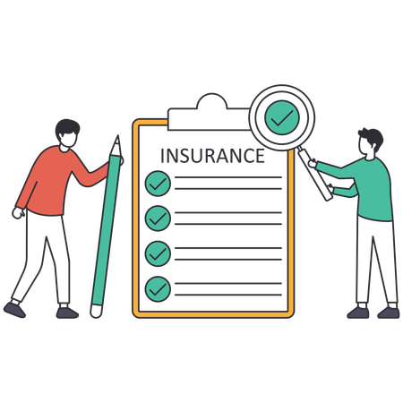 Man telling about insurance  Illustration