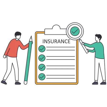 Man telling about insurance  Illustration