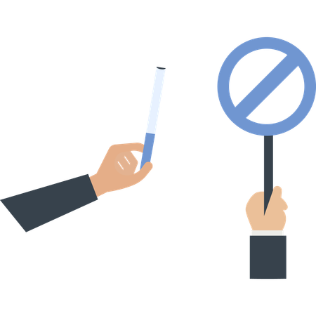 Man telling about smoking ban  Illustration