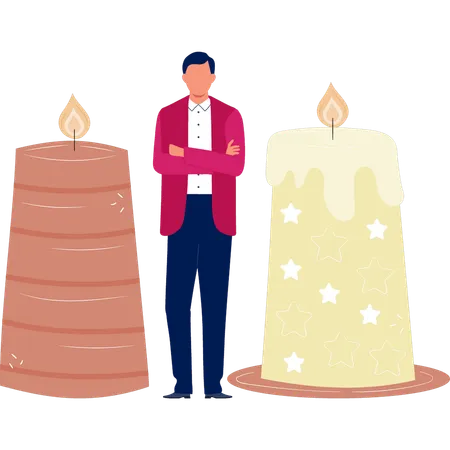 Man telling about star candle  Illustration