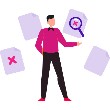 Man Telling That There Are No Papers  Illustration