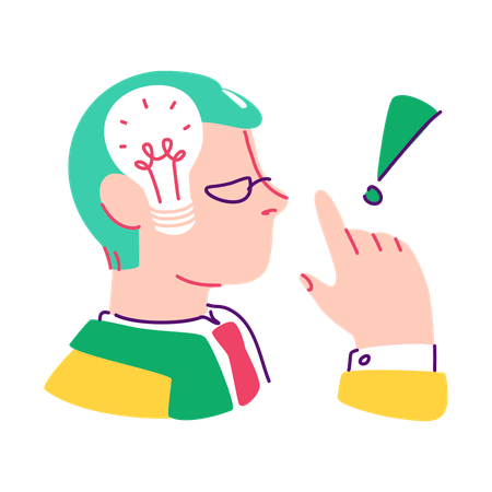 Man Think About A New Idea  Illustration