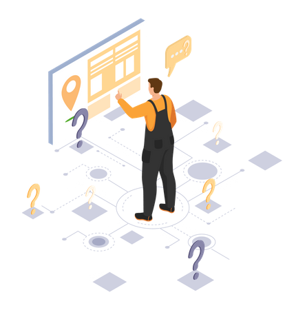 Man think about right answer  Illustration