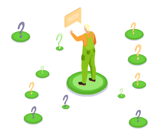 Man think about solution to problem  Illustration