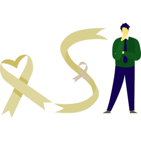 Man thinking about aids day  Illustration