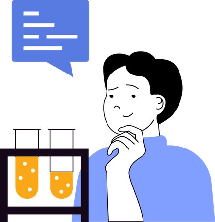 Man thinking about blood sample  Illustration