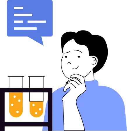 Man thinking about blood sample  Illustration