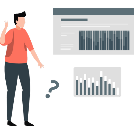 Man thinking about business graph  Illustration