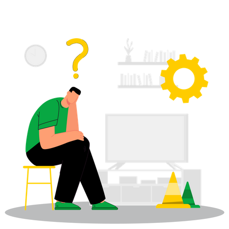 Man thinking about idea  Illustration