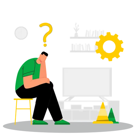 Man thinking about idea  Illustration