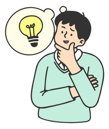 Man thinking about idea  Illustration