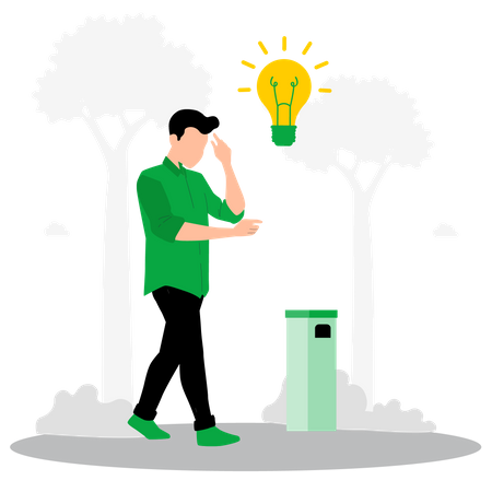 Man thinking about idea  Illustration