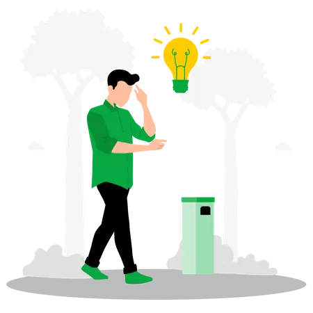 Man thinking about idea  Illustration